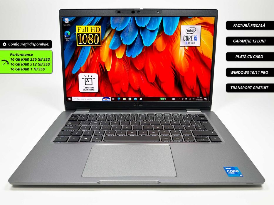 Laptop Dell i5 gen 11 16 gb ram 13 inch FHD TouchScreen Garantie 1 an