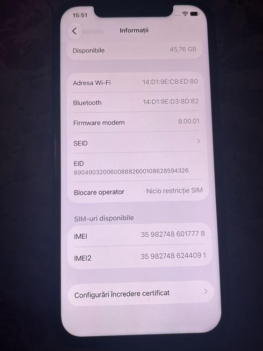 Vand iPhone 12 , balck , 64 Gb  !