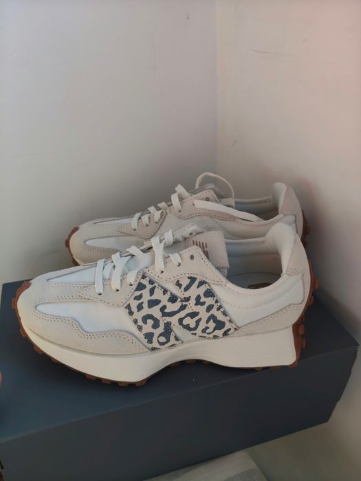 New Balance 327 alb-crem cu model leopard marimea 36.5 noi originali