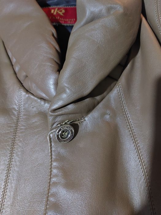 Haină de piele Karl Dahinten, maro,  elegantă