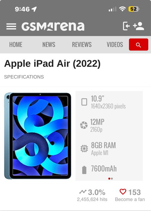 Apple iPad Air 5-Gen 64GB / A2588