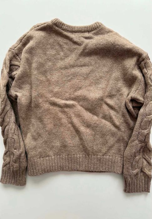 M&S дамски плетен пуловер Cable Knit – бежов, размер S