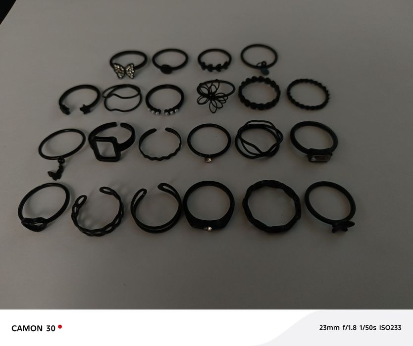 Кольца 3 типа, панк, черные, и серебро.