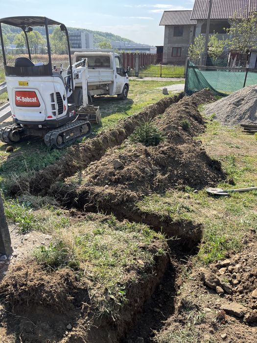 Miniexcavator-fundații, bransamente apă/gaze/canal, debarasare moloz