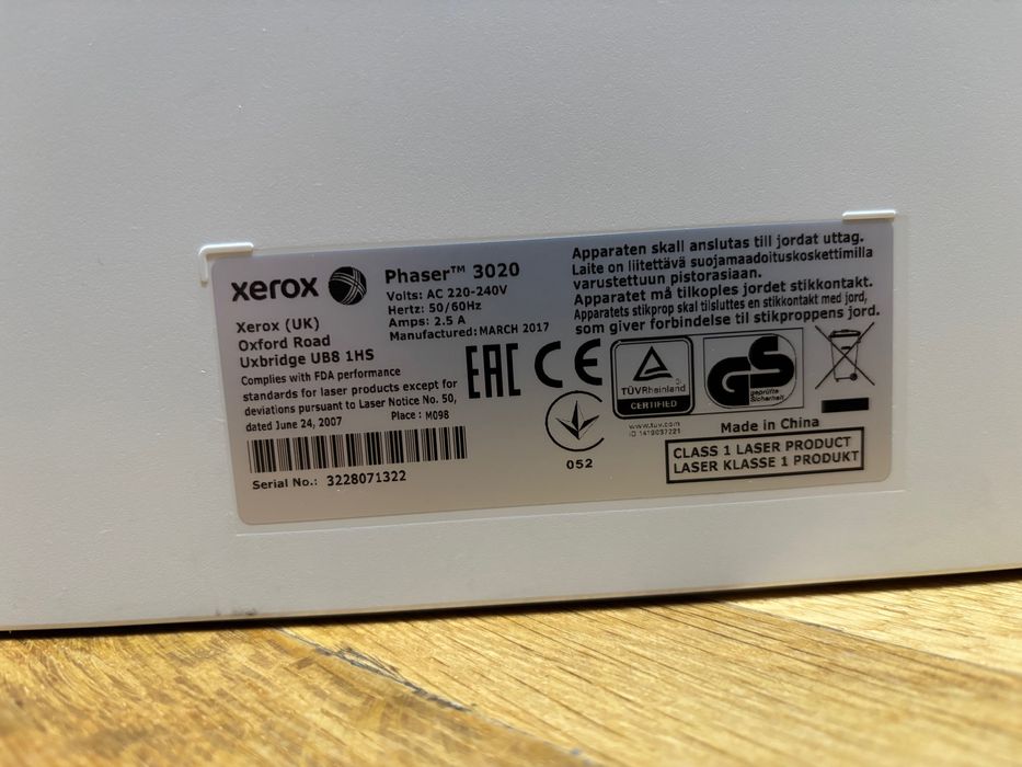 Imprimanta Laser Xerox Phaser 3020, Wireless, A4 monocrom