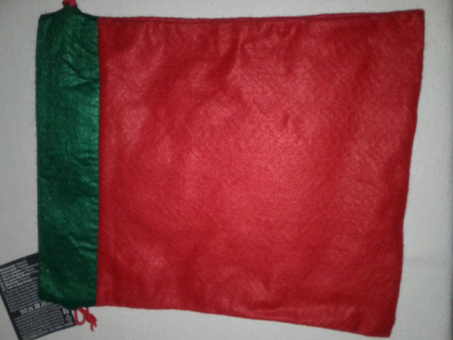 Saculet de Mos Craciun, nou, R/V, 33x27cm, imprimeu, snur