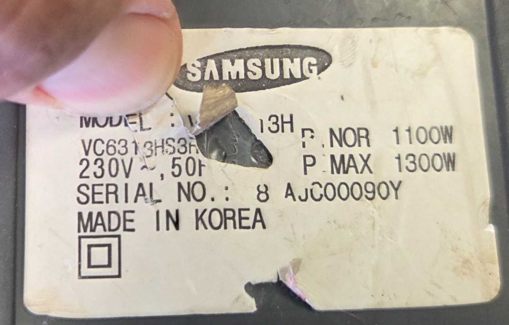 Прахосмукачка Samsung VC6313HS3R (1300W / Made in Korea) – НА ЧАСТИ