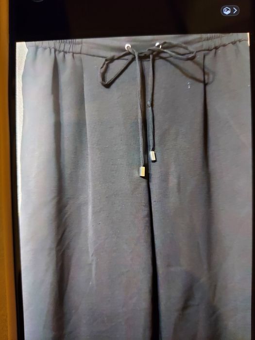 Pantaloni Zara, culoare negru intens, material matase