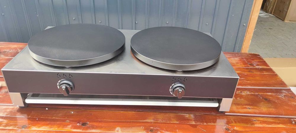 Crepiera dubla pe gaz 40 cm GPL Plita Clatite Uriase Fonta NOUA