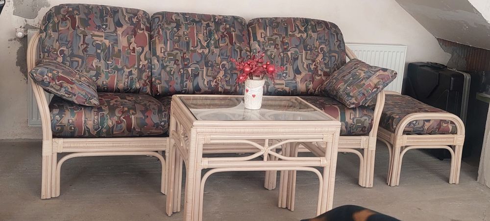 Vand set mobilier terasă din bambus