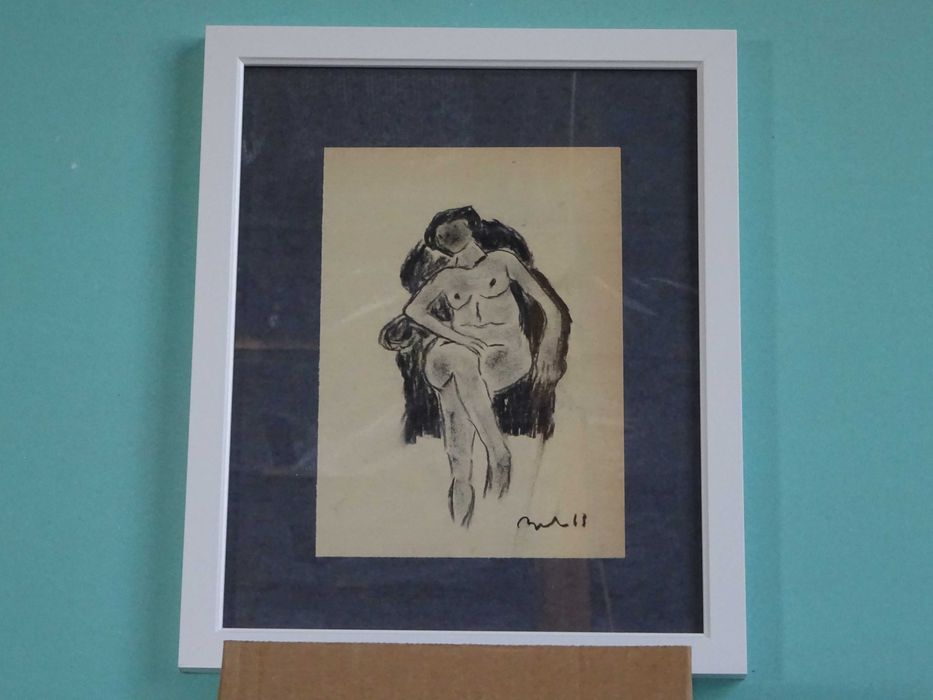 Corneliu Baba, ’Nud pe fotoliu’, carbune pe hartie