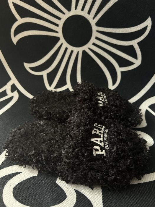Balenciaga Paris Fur Slides