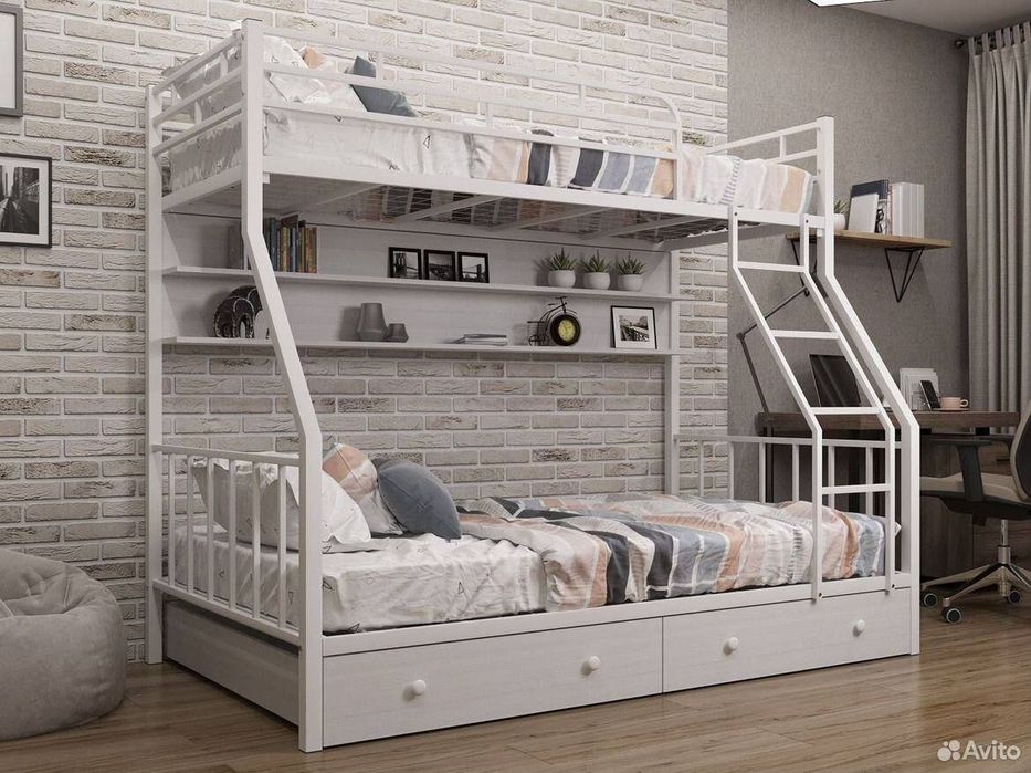 Двухъярусная кровать Loft krovat темир крават metal kalavat Лофт