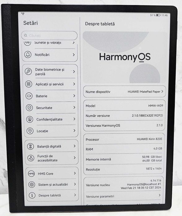 HUAWEI MatePad Paper 10.3" 64/4 GB Black Wi-Fi 72382