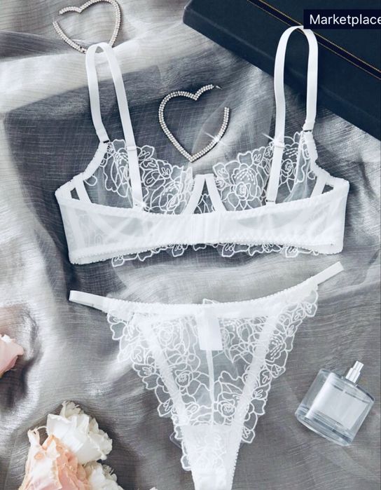 Комплект красиво дамско дантелено бельо нов