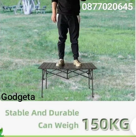 Луксозна къмпинг сгъваема метална маса с удобен калъф в 3 размера