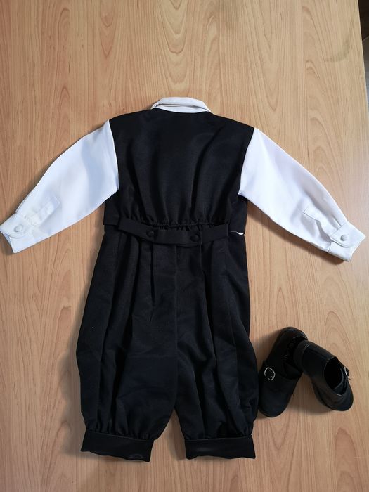 Costum unicat frac botez bebe 9-12 luni, papion