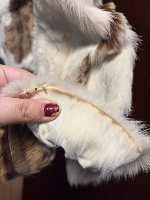 Haina din blană naturala ruseasca iepure & vulpe