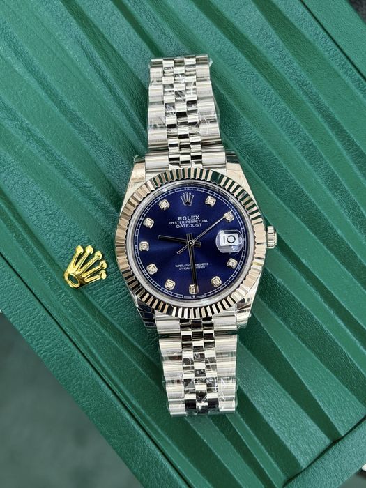 Rolex Date-Just Diamond 41mm Blue Dial