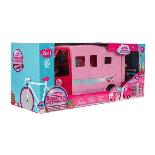 Розов кемпер Mercado Trade, С велосипед и аксесоари