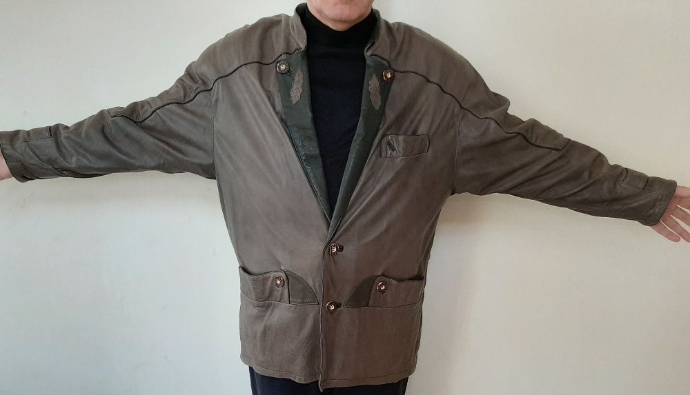 Geaca barbati scurta piele Nappa 52 XL vintage Germania