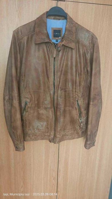 Geacă de Piele Nappa, QUADRO pentru bărbati, Mărim.54,(Super Ofertă).