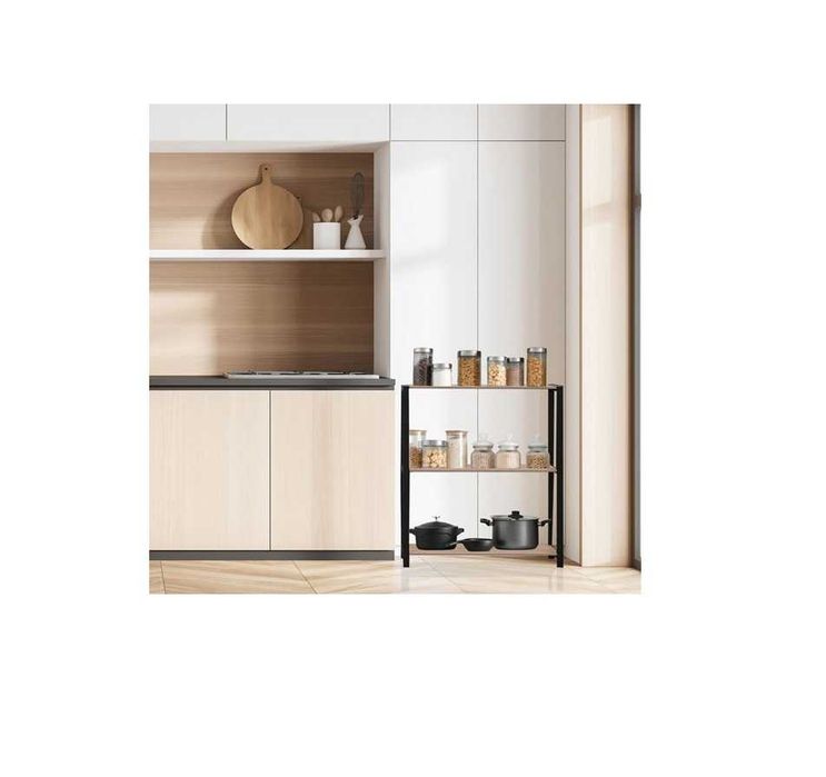 Етажерка, Дървен рафт с 3 нива, поставка, 65x29x78 см, кухня, офис