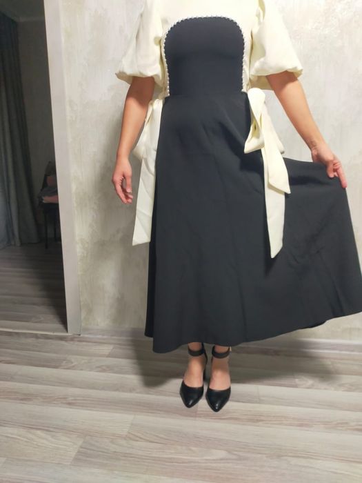 Продам вечернее черно-белое платье