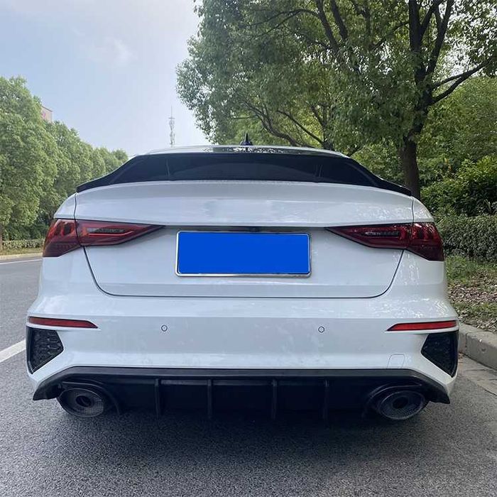 Difuzor Prelungire Lip Bara Spate AUDI A3 / S3 8Y 2020+, Negru Lucios