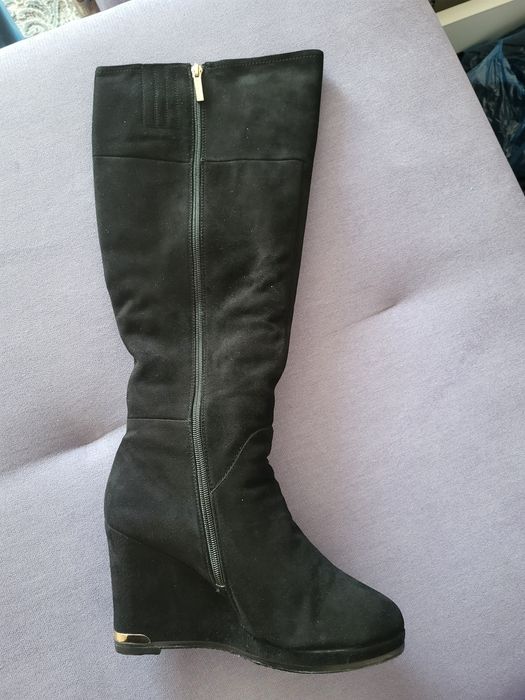 Ботфорды, натуральная замша.