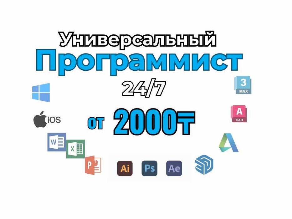 Услуги Программиста 24/7 удаленно (word, ворд , office ,windows,игры)