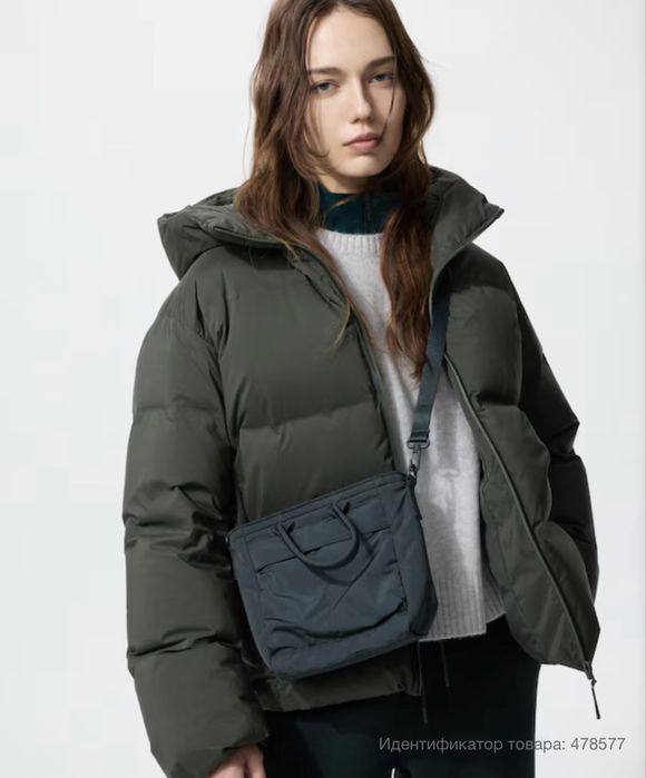 Пуховик Uniqlo размер S цвет хаки новая