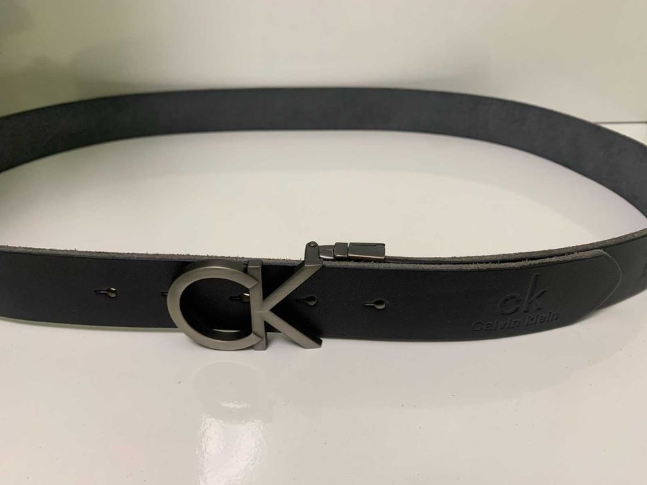 Нов мъжки колан от естествена кожа Calvin Klein 110см