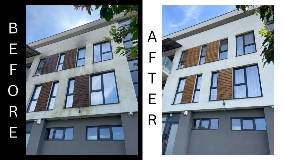 Servicii profesionale de curatare fatada | decorativa, sticla, alucobond, panouri sandwich