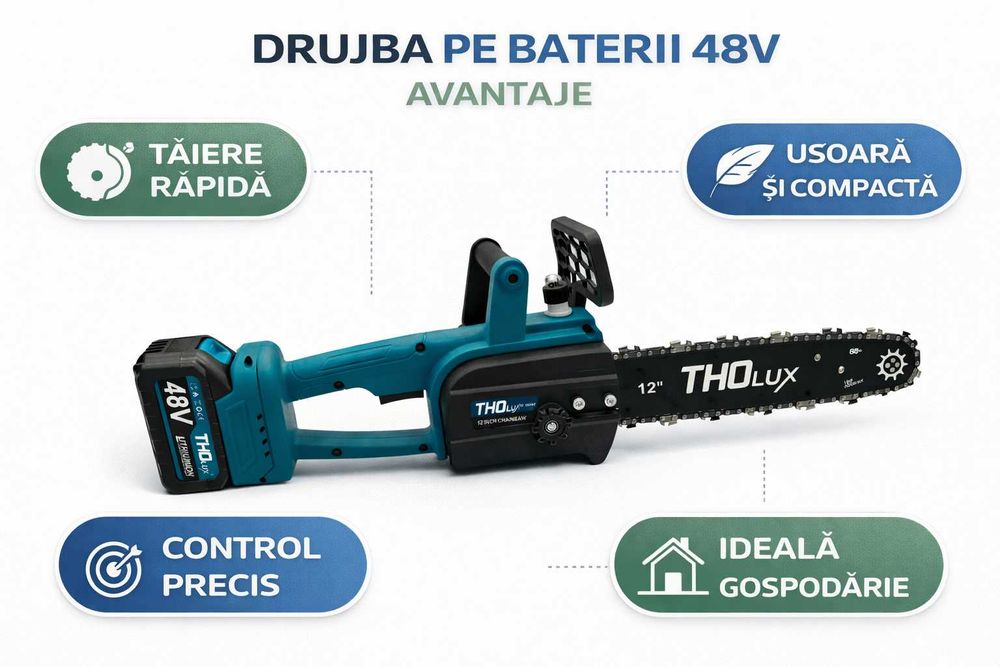 Drujba pe baterii 48V THO Lux + 2 acumulatori 12 inch