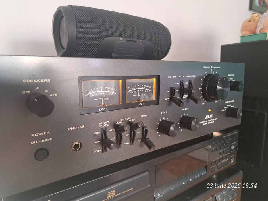 Piesă de Colecție: Amplificator Vintage Akai AM-2600 (Black Edition) – Full Recap & Restaurat Profesional