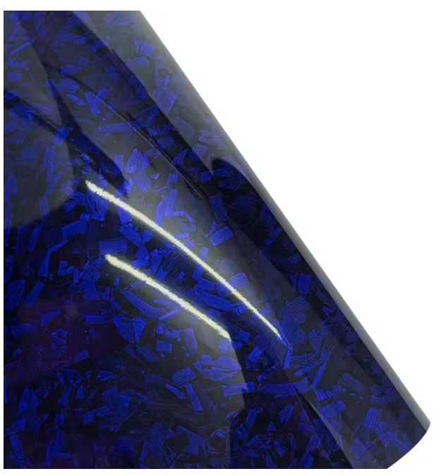 Folie colant Albastru holografic - insertie metalica in el bubble free
