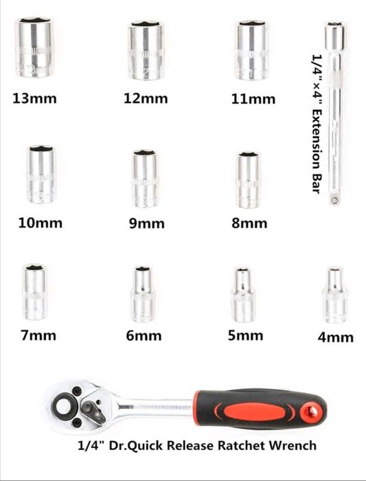 Комплект гедоре 12 части тресчотка с вложки подарък за мъж