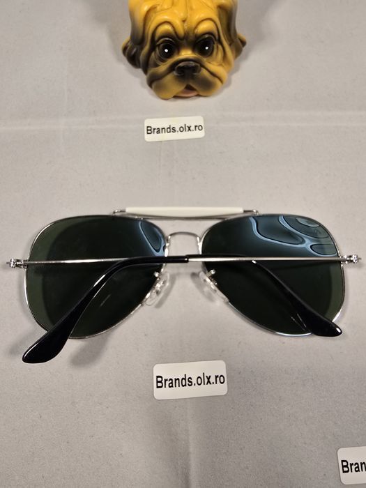 Promotie - Ochelari de soare Ray-Ban RB3030 Outdoorsman I, lentile verzi din sticla, rama argintie pilot shaped