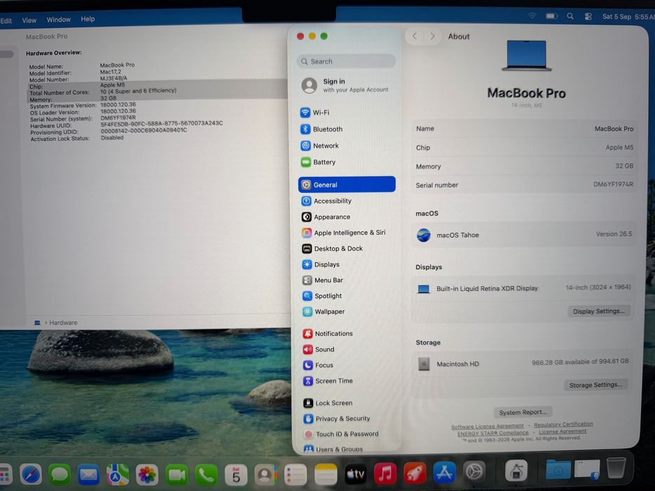 НОВ MacBook Pro 14" M5 10-CPU, 10-GPU, 32GB RAM, 1TB SSD В ГАРАНЦИЯ ДО 14.5.2029г
