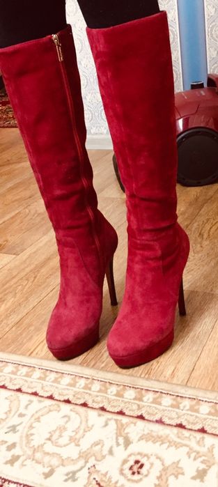 Замшевые сапоги