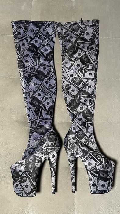 Ботфорты-стрипы Pleaser Flamingo тканевые