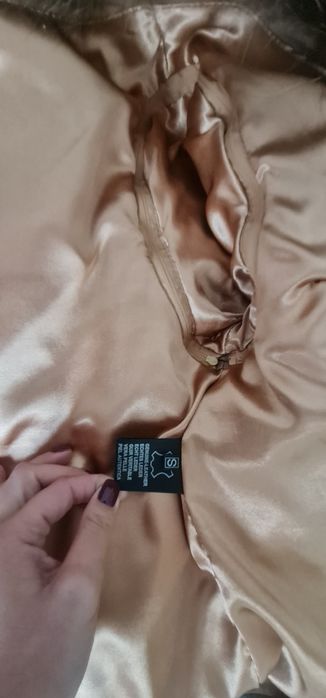 Haina de blană naturală de vulpe argintie 2in1
