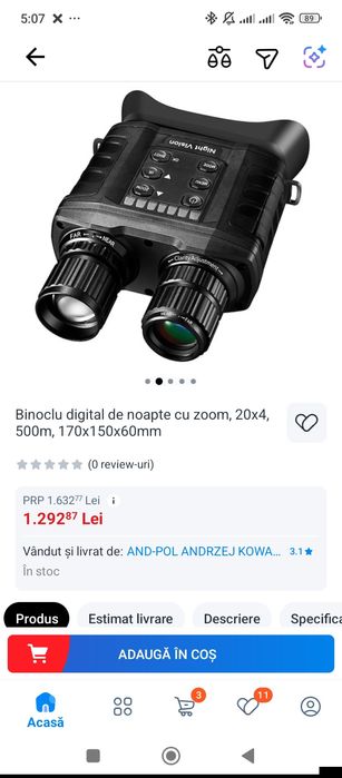 Binoclu digital cu un zoom foarte puternic și cu night vision