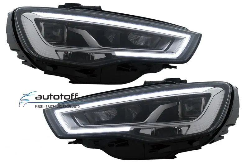 Faruri Full LED Audi A3 8V (13-16) HID/XENON cu Semnalizare Dinamica Secventiala