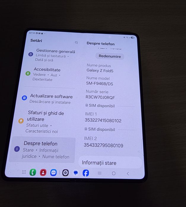 Samsung fold 5 in stare foarte buna tinut doar in huse safe