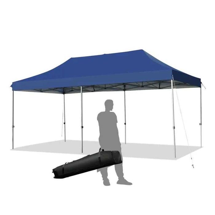 Голяма сгъваема градинска шатра 3×6м тип хармоника