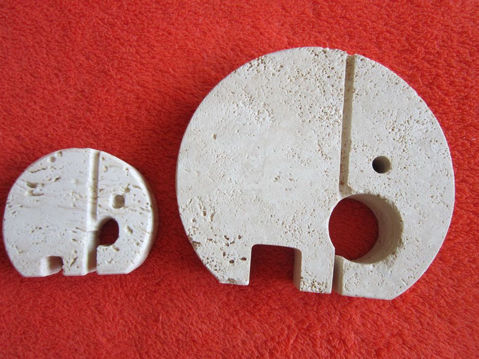 cadou rar arta Elefanti by Enzo Mari travertin Fratelli Mannelli  1970