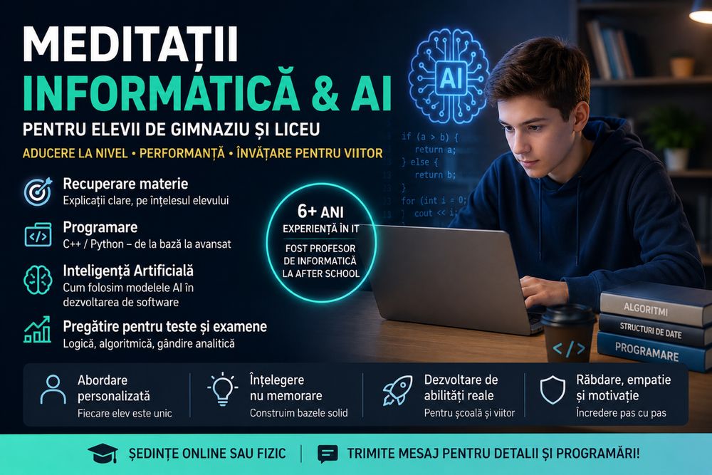 Meditații Informatică & AI pentru Elevi – Recuperare + Performanță