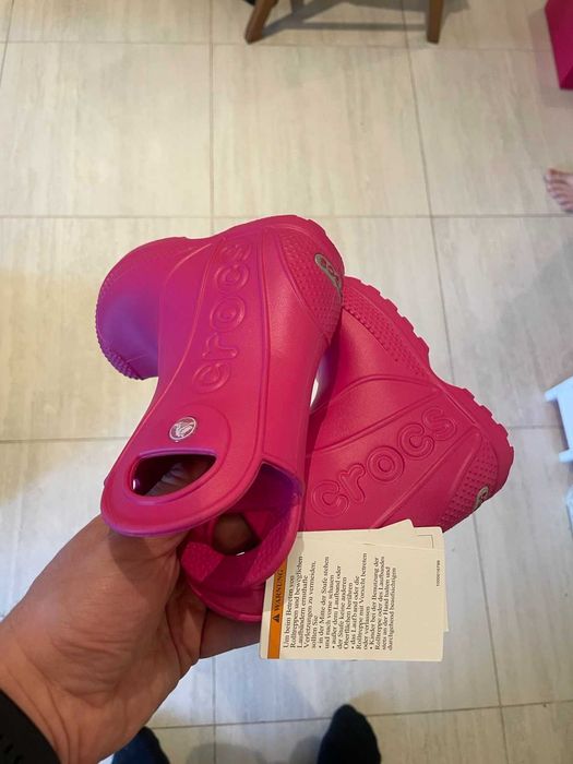 Crocs rain boots candy pink, размер 22-23 (неносени)